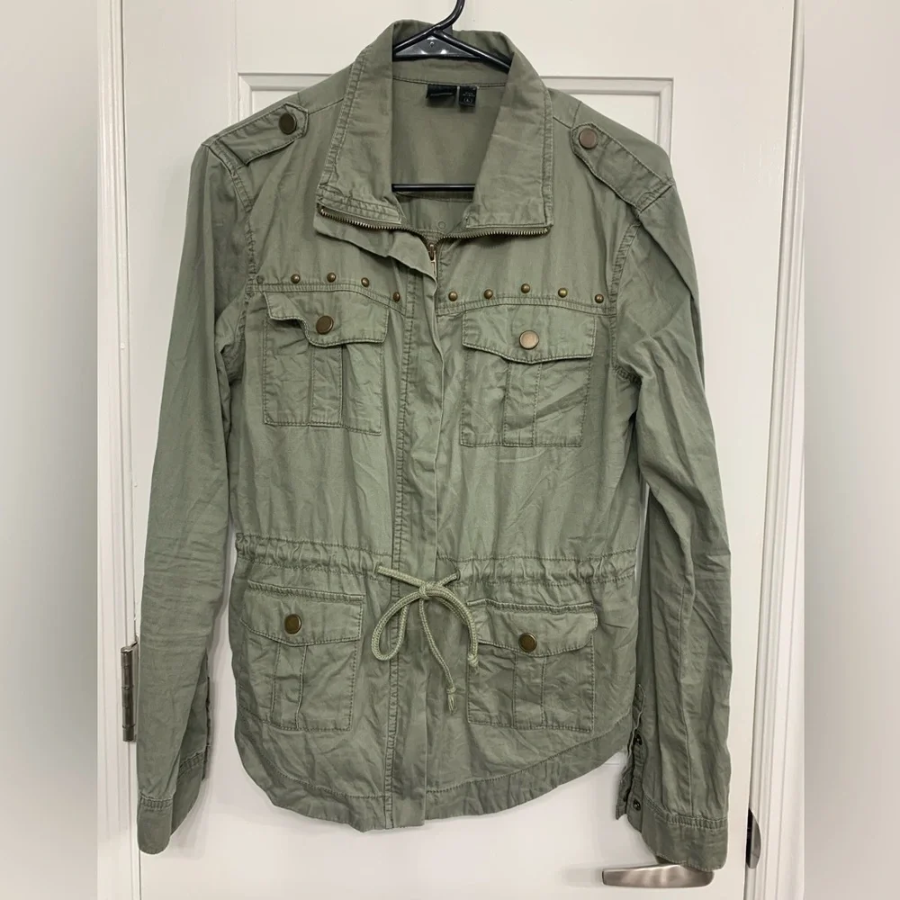 Y2K Grunge Army Green Shacket by Seventeen Whimsigoth 90’s - Picture 1 of 10